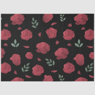 Red peony floral decoupage tissue paper