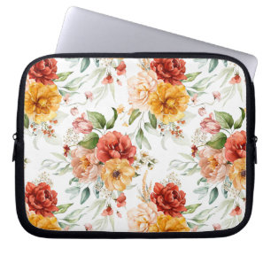 Red Peony Flower Bouquet Pattern Laptop Sleeve