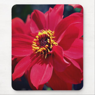 Red Peony Flower Mouse Pad
