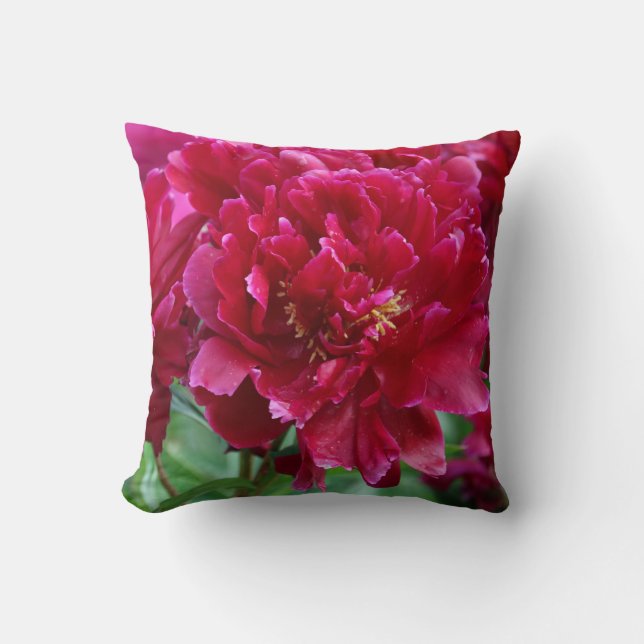 Red Peony Pillow (Front)