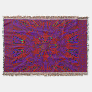 Red Peony Throw Blanket