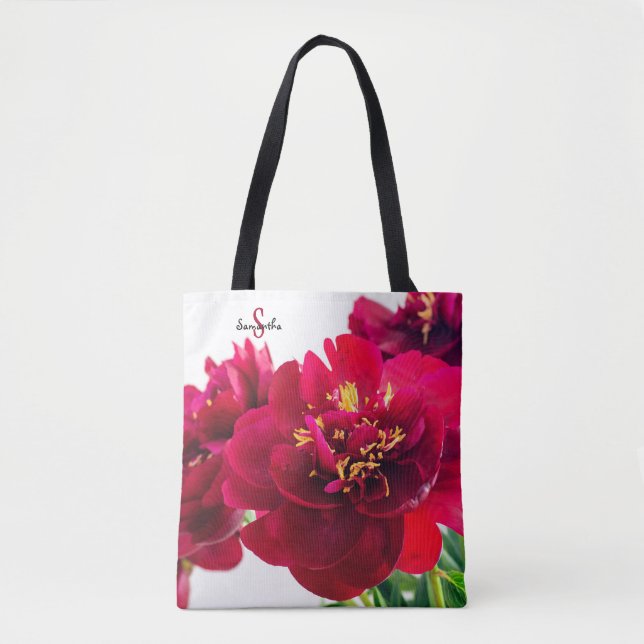 Red Peony Tote Bag (Front)