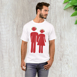 Red People Wearing Headphones Mens T-Shirt