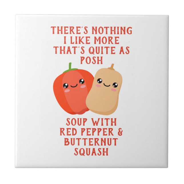 red pepper and butternut squash soup ceramic tile (Front)