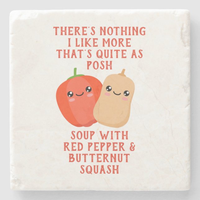 red pepper and butternut squash soup stone coaster (Front)