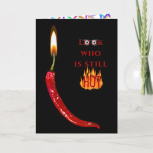 Red Pepper birthday candle Card