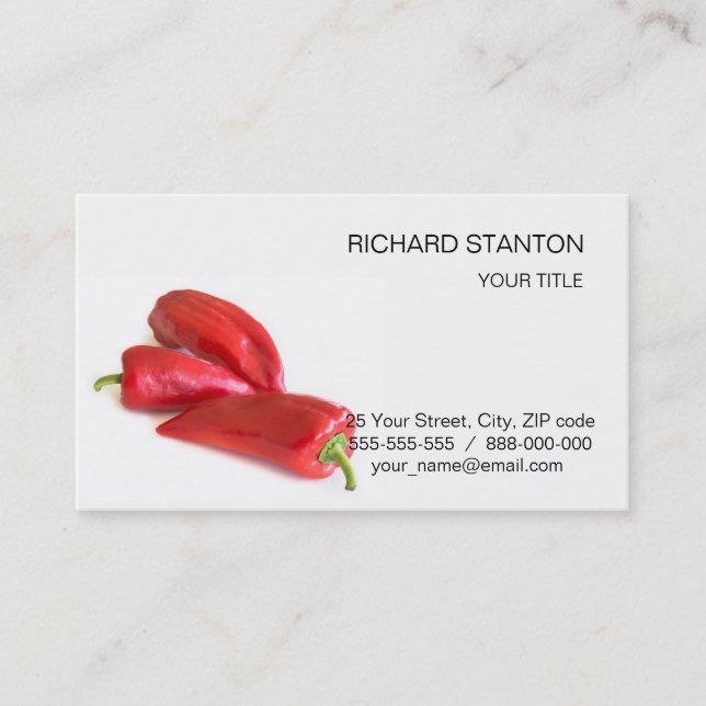 Red pepper business card (Front)