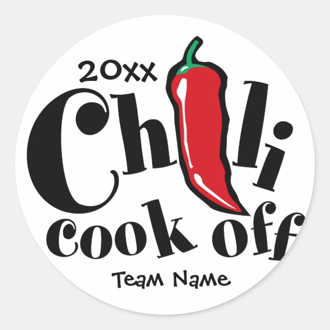 Red Pepper Chilli Cook Off Contest Classic Round Sticker (Front)
