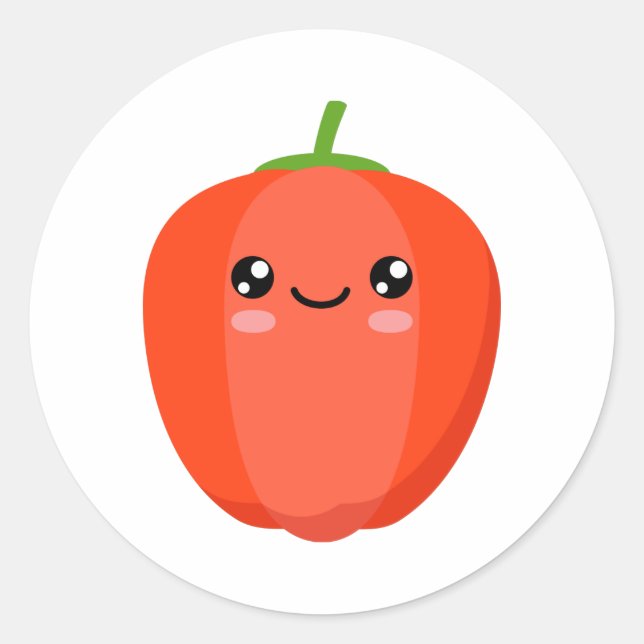 Red pepper classic round sticker (Front)