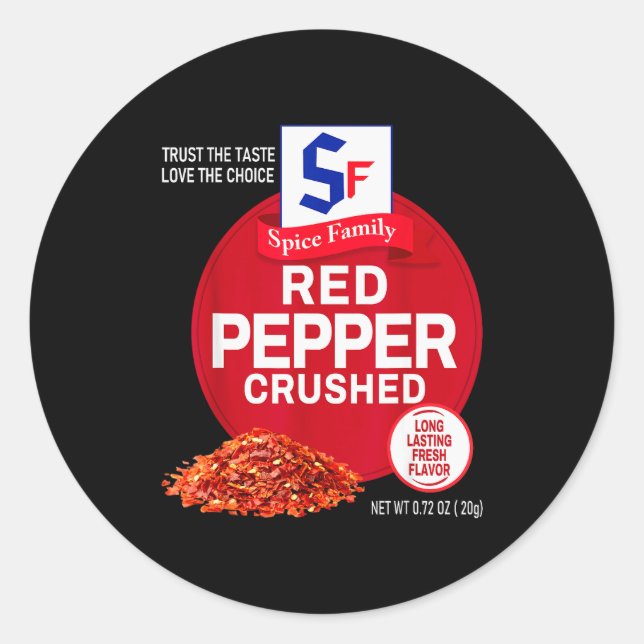 Red Pepper Crushed Halloween Sce Costume Group Mat Classic Round Sticker (Front)