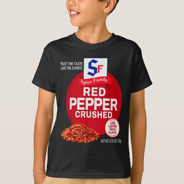 Red Pepper Crushed Halloween Sce Costume Group Mat T-Shirt (Front)
