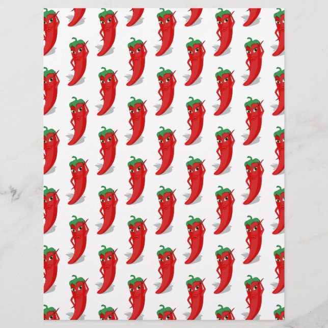 Red Pepper Diva Cartoon Pattern (Front)