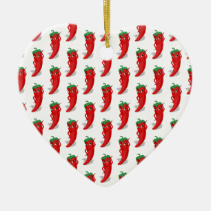 Red Pepper Diva Cartoon Pattern Ceramic Tree Decoration