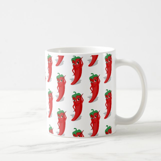 Red Pepper Diva Cartoon Pattern Coffee Mug (Right)