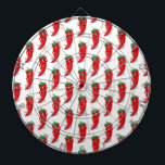 Red Pepper Diva Cartoon Pattern Dartboard<br><div class="desc">A cartoon red pepper posing for a picture. Original design.</div>