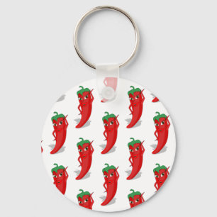 Red Pepper Diva Cartoon Pattern Key Ring