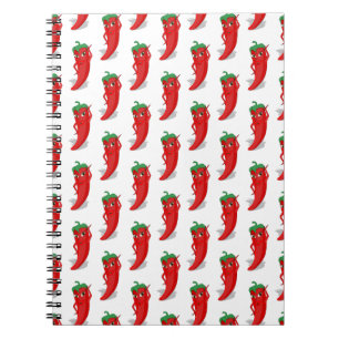 Red Pepper Diva Cartoon Pattern Notebook