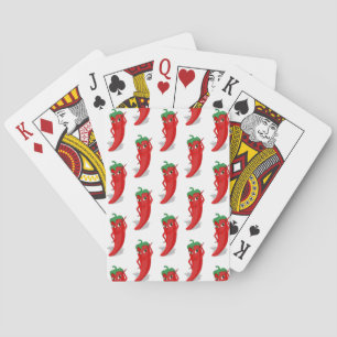 Red Pepper Diva Cartoon Pattern Playing Cards