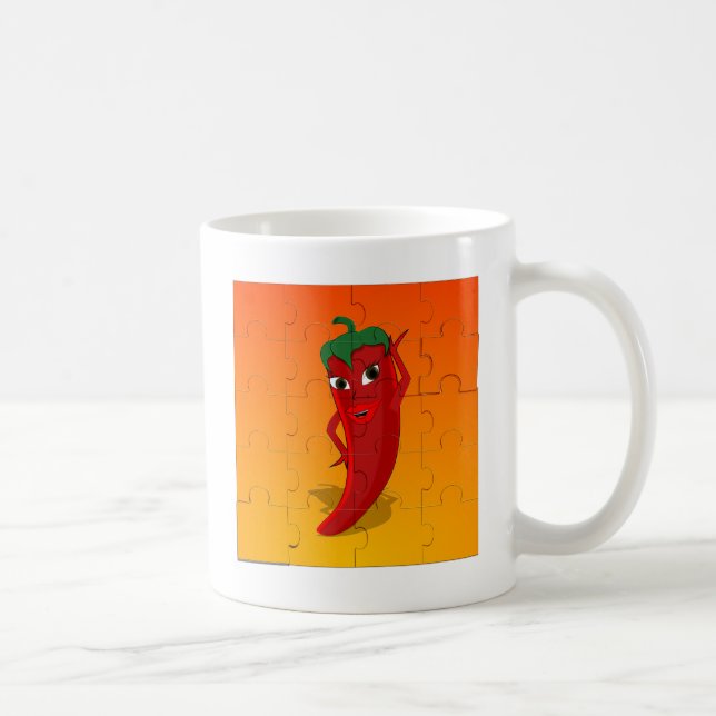 Red Pepper Diva Jigsaw Puzzle Coffee Mug (Right)