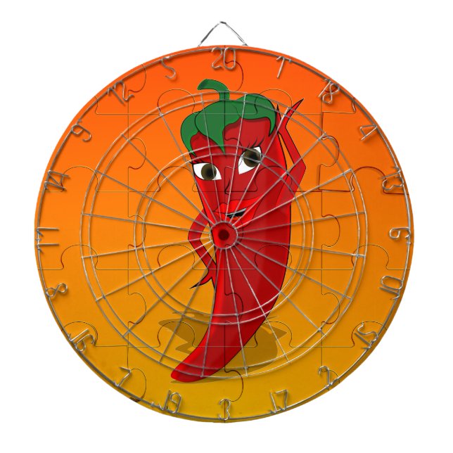 Red Pepper Diva Jigsaw Puzzle Dartboard (Front)