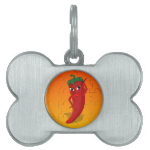 Red Pepper Diva Jigsaw Puzzle Pet ID Tag