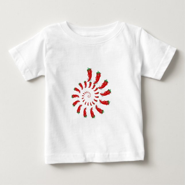 Red Pepper Diva Spiral Baby T-Shirt (Front)