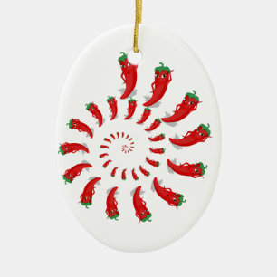 Red Pepper Diva Spiral Ceramic Tree Decoration