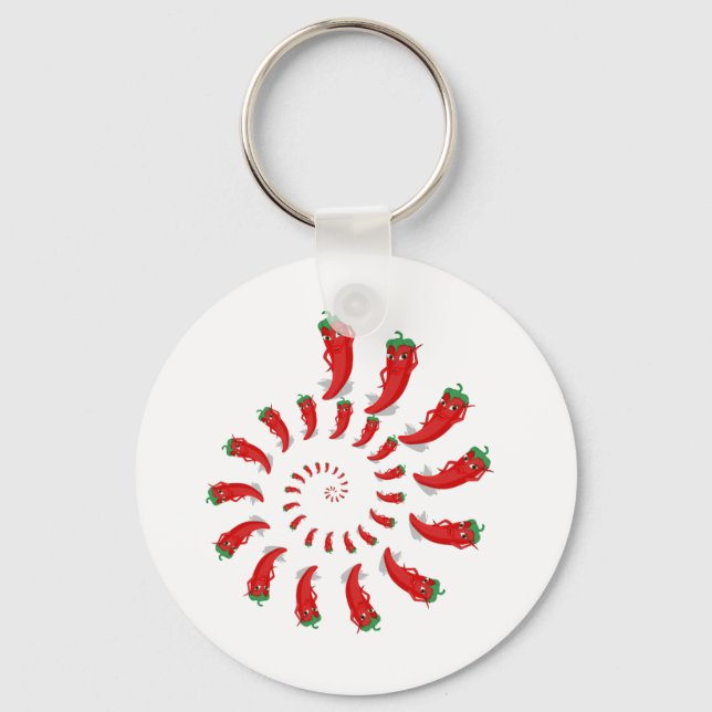 Red Pepper Diva Spiral Key Ring (Front)