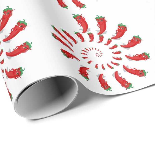 Red Pepper Diva Spiral Large Wrapping Paper (Roll Corner)