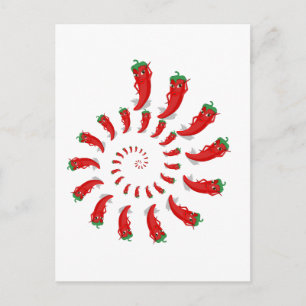 Red Pepper Diva Spiral Postcard