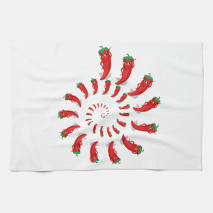 Red Pepper Diva Spiral Tea Towel