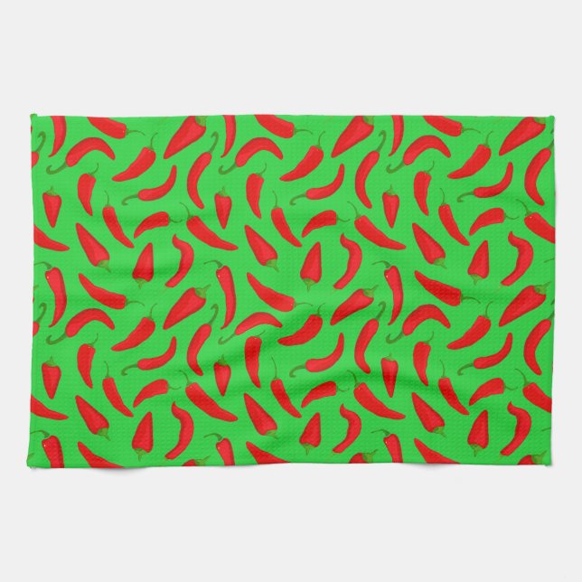 Red Pepper Fun Tea Towel (Horizontal)