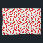 Red Pepper Fun Tea Towel<br><div class="desc">Fun red pepper pattern on a white background. Ideal for spicy food fans,  chilli addicts,  chefs and cooks.</div>