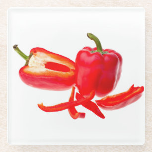 Red pepper glass coaster