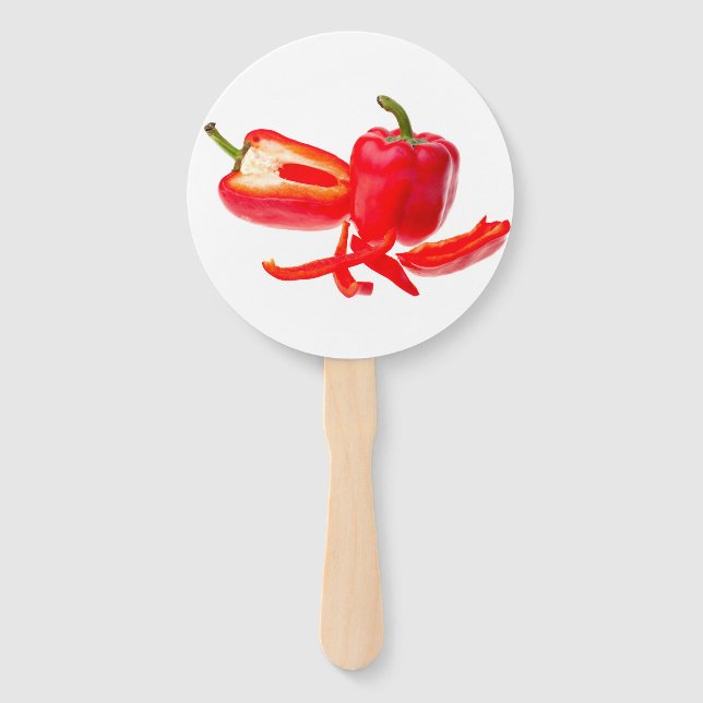 Red pepper hand fan (Back)