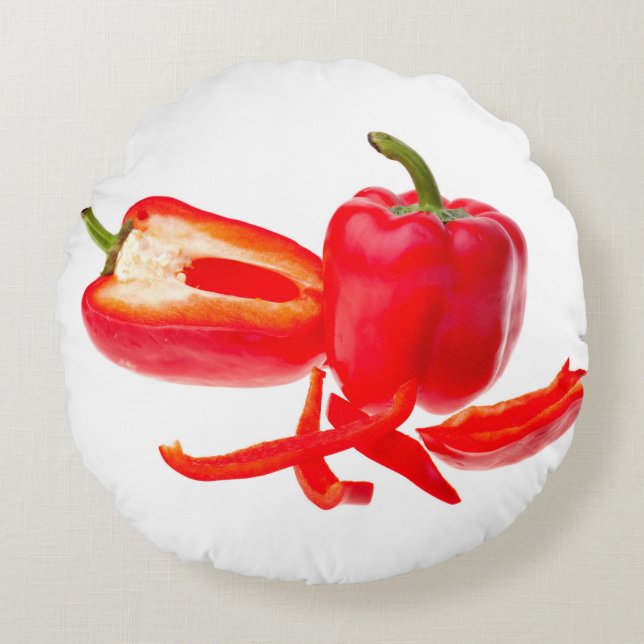 Red pepper round cushion (Front)