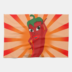 Red Pepper Superstar Tea Towel