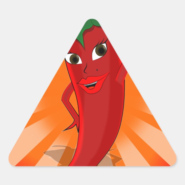 Red Pepper Superstar Triangle Sticker (Front)