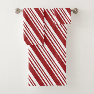 Red Peppermint Bath Towel Set