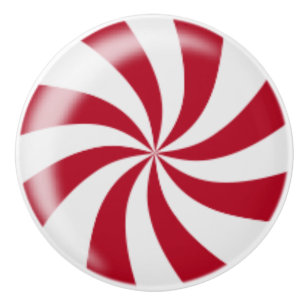 Red Peppermint Candy Cabinet Knob Drawer Pull