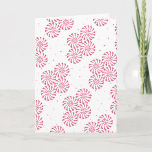 Red Peppermint Candy Christmas Sweets Pattern Holiday Card