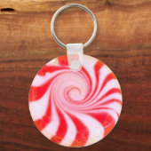 Red peppermint Christmas Mint Key Ring (Front)