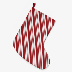 Red Peppermint Stripe Large Christmas Stocking