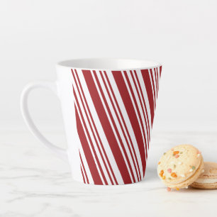 Red Peppermint Stripe Latte Mug