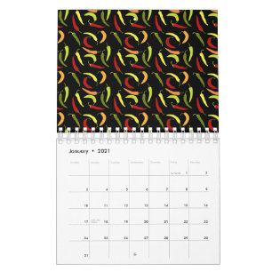 Red Peppers Cinco de Mayo Mexican Hot Spicy Food Calendar