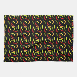 Red Peppers Cinco de Mayo Mexican Hot Spicy Food Tea Towel