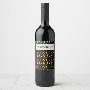 Red Peppers Cinco de Mayo Mexican Hot Spicy Food Wine Label