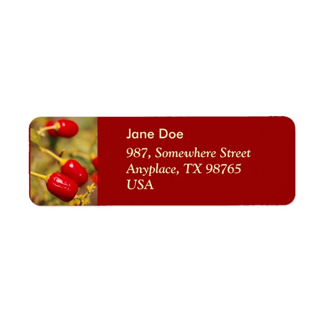 Red Peppers Return Address Label (Front)