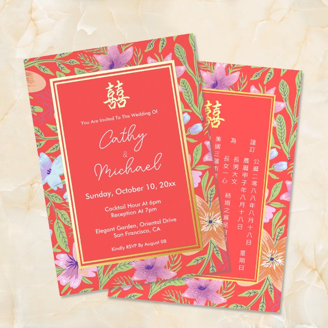 Red Peranakan floral double xi Chinese wedding (Creator Uploaded)