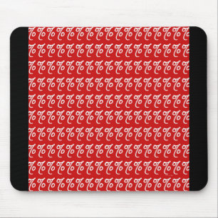 RED PERCENT SIGN MOUSE PAD
